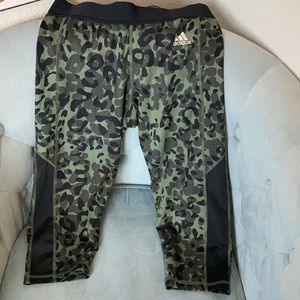adidas Camo/Leopard Cropped Leggings